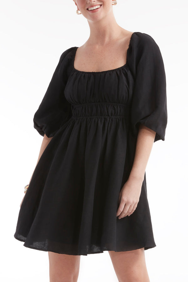 Lala Cinched Long Sleeve Mini Dress - FINAL SALE
