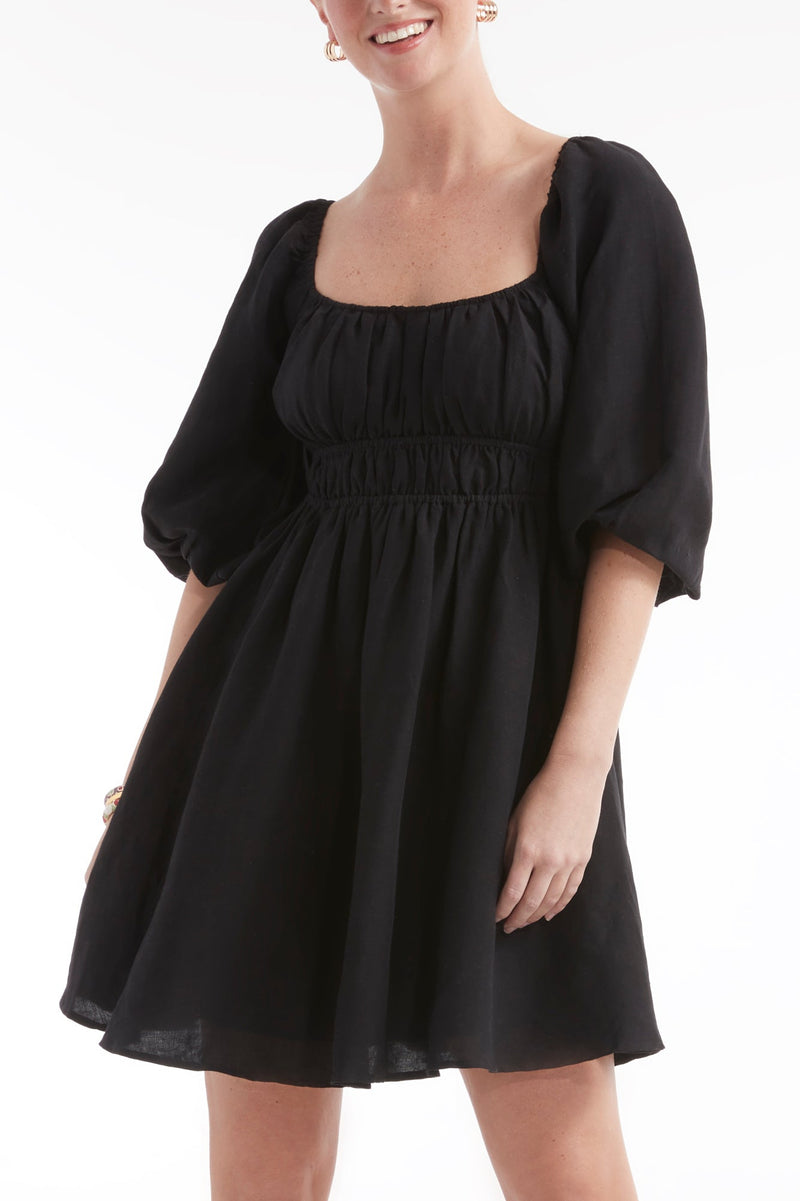 Lala Cinched Long Sleeve Mini Dress - FINAL SALE