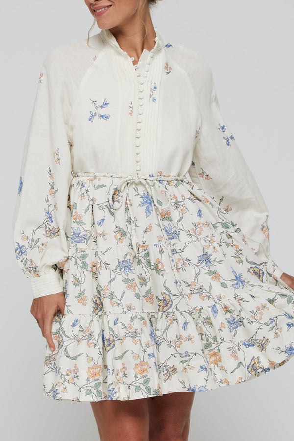Louisa Tunic Belted Tie Mini Dress in Floral- FINAL SALE