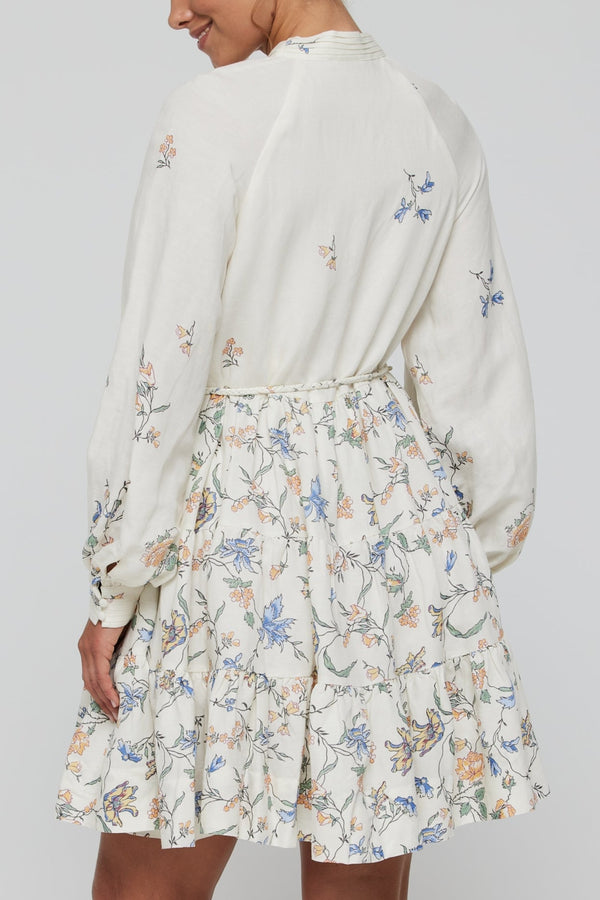 Louisa Tunic Belted Tie Mini Dress in Floral- FINAL SALE