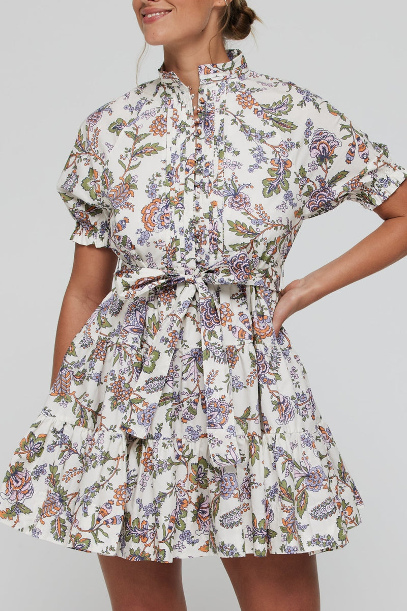 Louisa Belted Tunic Mini Dress in Floral FINAL SALE