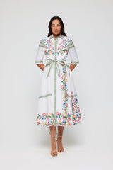 Francesca Collared Belted Maxi Dress