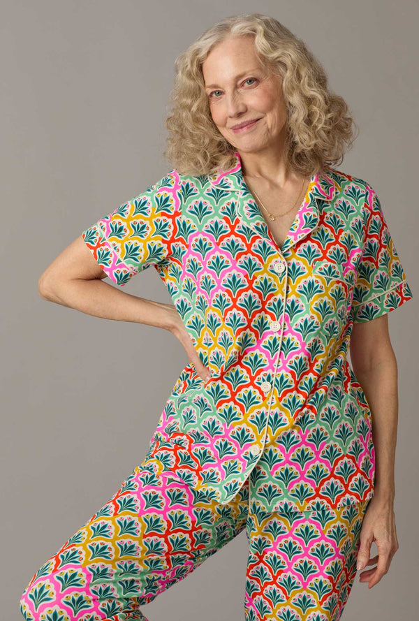 Camilla Short Sleeve Classic Stretch Jersey Cropped PJ Set