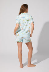 City By The Bay Short Sleeve Classic Shorty Stretch Jersey PJ Set