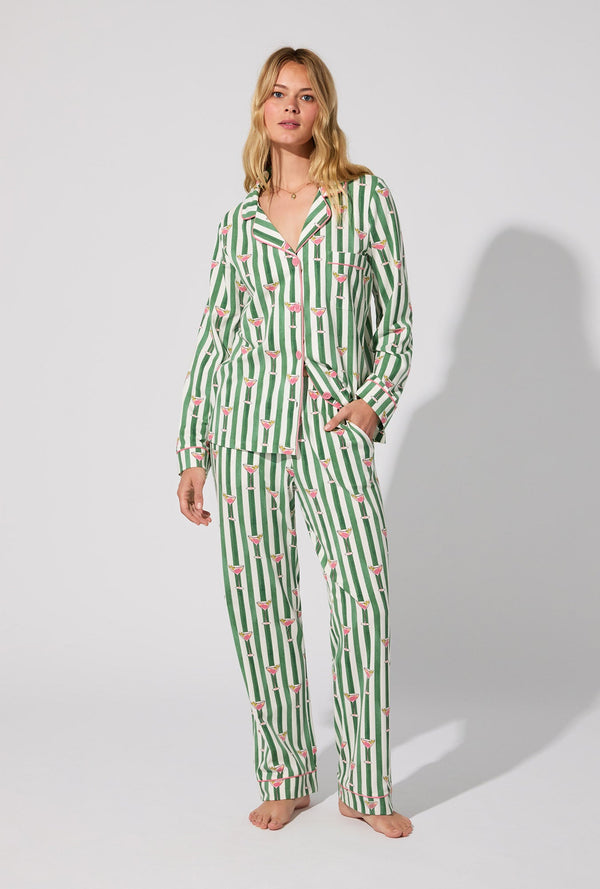 Martini O'Clock Long Sleeve Classic Stretch Jersey PJ Set