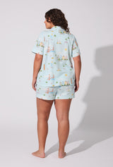 City By The Bay Short Sleeve Classic Shorty Stretch Jersey PJ Set