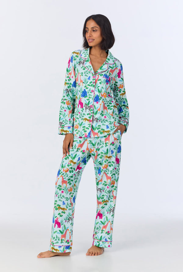 Bedhead x Bronwyn Newport Jungle Boogie Long Sleeve Classic Stretch Jersey PJ Set