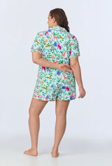 Bedhead x Bronwyn Newport Jungle Boogie Short Sleeve Classic Shorty Stretch Jersey PJ Set