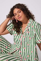 Martini O'Clock Short Sleeve Classic Stretch Jersey Cropped PJ Set