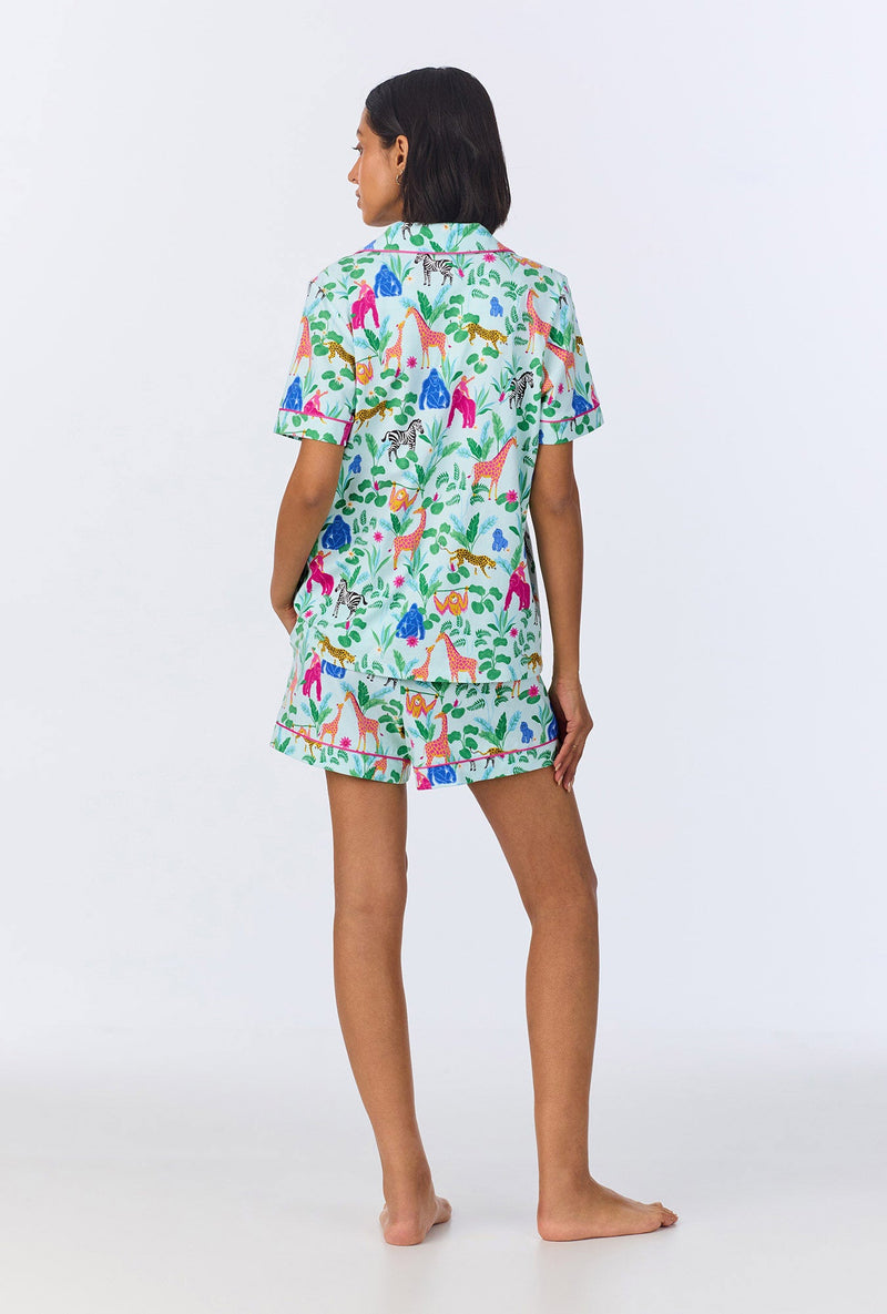 Bedhead x Bronwyn Newport Jungle Boogie Short Sleeve Classic Shorty Stretch Jersey PJ Set