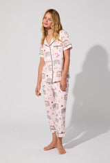 Swan Lake Short Sleeve Classic Stretch Jersey Cropped PJ Set