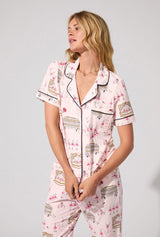 Swan Lake Short Sleeve Classic Stretch Jersey Cropped PJ Set
