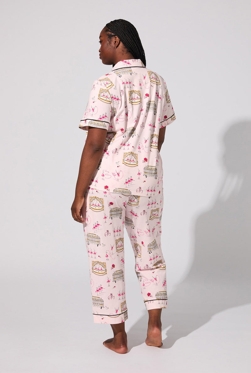 Swan Lake Short Sleeve Classic Stretch Jersey Cropped PJ Set