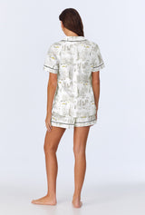 City That Never Sleeps Short Sleeve Classic Shorty Stretch Jersey PJ Set
