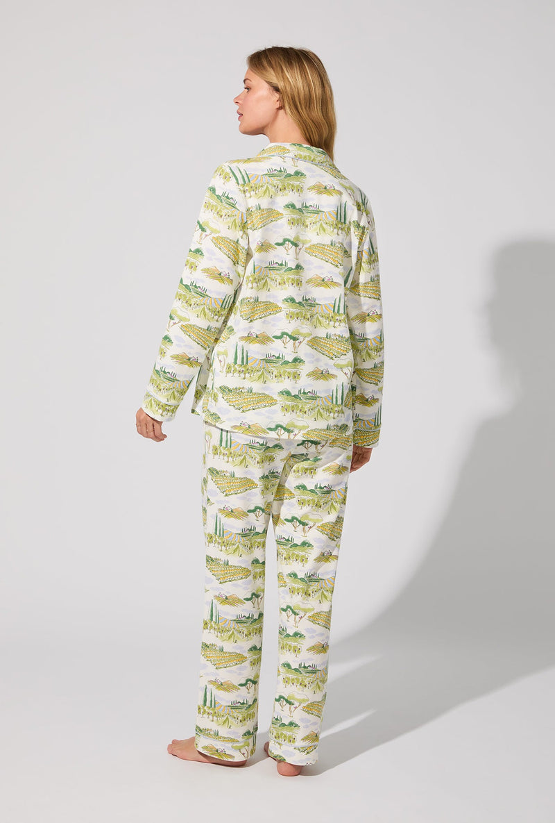 Wine Country Long Sleeve Classic Stretch Jersey PJ Set