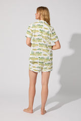 Wine Country Short Sleeve Classic Shorty Stretch Jersey PJ Set