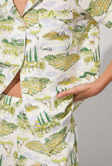 Wine Country Short Sleeve Classic Shorty Stretch Jersey PJ Set