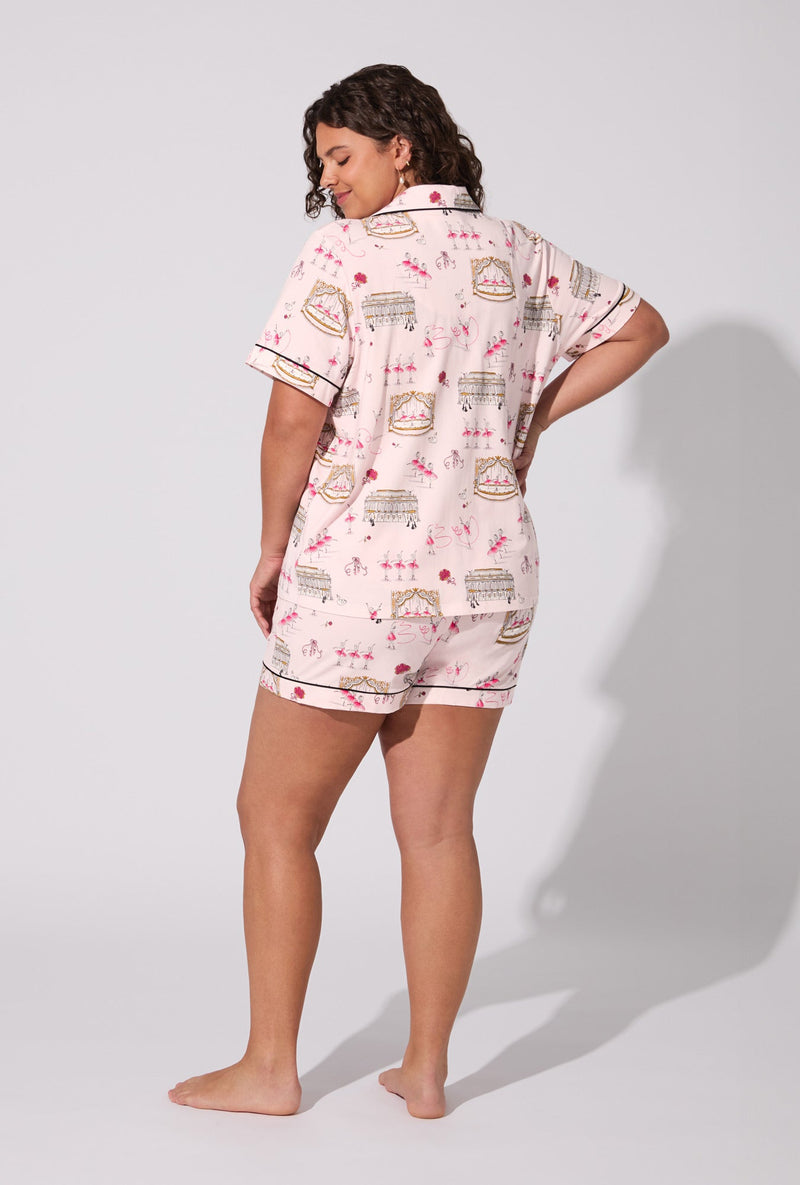 Swan Lake Short Sleeve Classic Shorty Stretch Jersey PJ Set