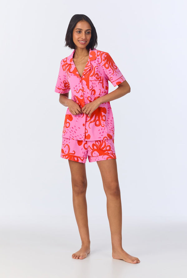 Sea Dreamers Short Sleeve Classic Shorty Stretch Jersey PJ Set