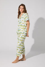 Wine Country Short Sleeve Classic Stretch Jersey Cropped PJ Set