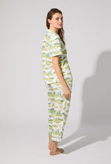 Wine Country Short Sleeve Classic Stretch Jersey Cropped PJ Set