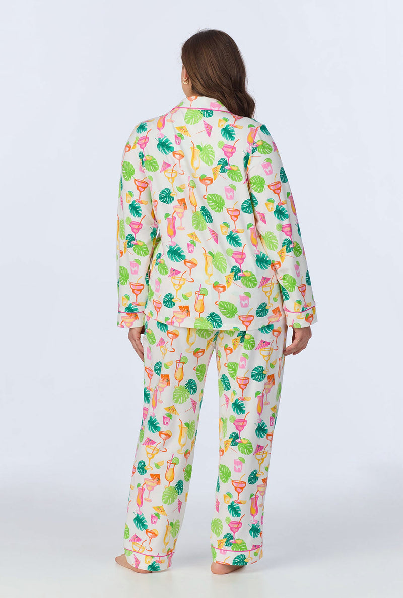 Vacation Libations Long Sleeve Classic Stretch Jersey PJ Set