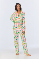 Vacation Libations Long Sleeve Classic Stretch Jersey PJ Set