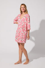 Pink Magnolias Stretch Jersey Sleep Dress