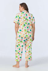 Vacation Libations Short Sleeve Classic Stretch Jersey Cropped PJ Set