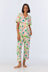 Vacation Libations Short Sleeve Classic Stretch Jersey Cropped PJ Set
