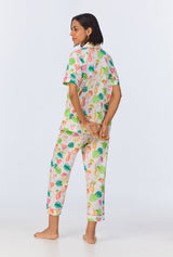 Vacation Libations Short Sleeve Classic Stretch Jersey Cropped PJ Set