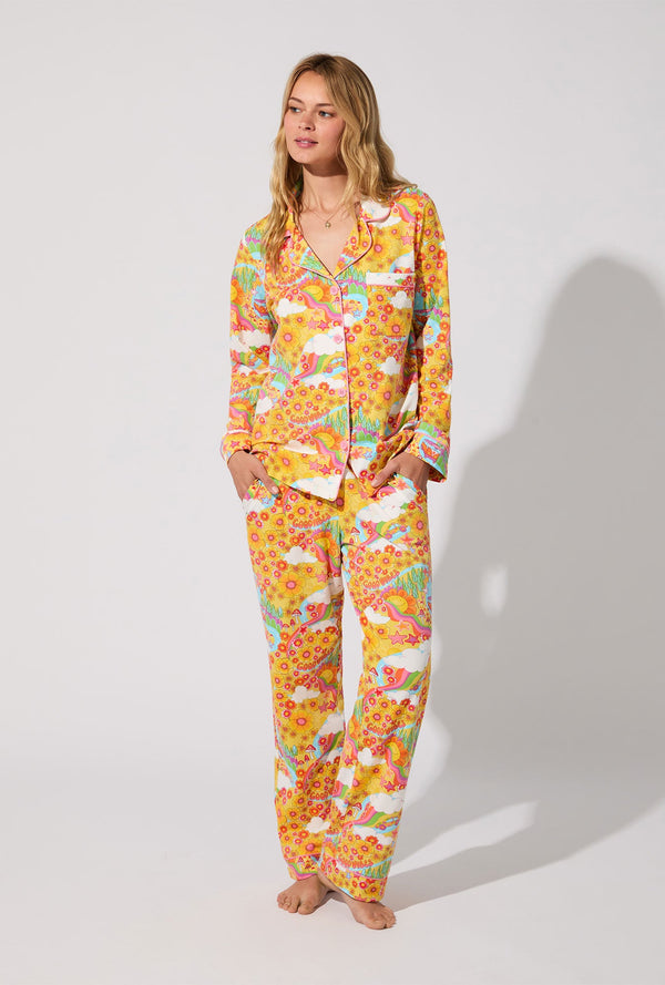 Good Vibes Long Sleeve Classic Stretch Jersey PJ Set
