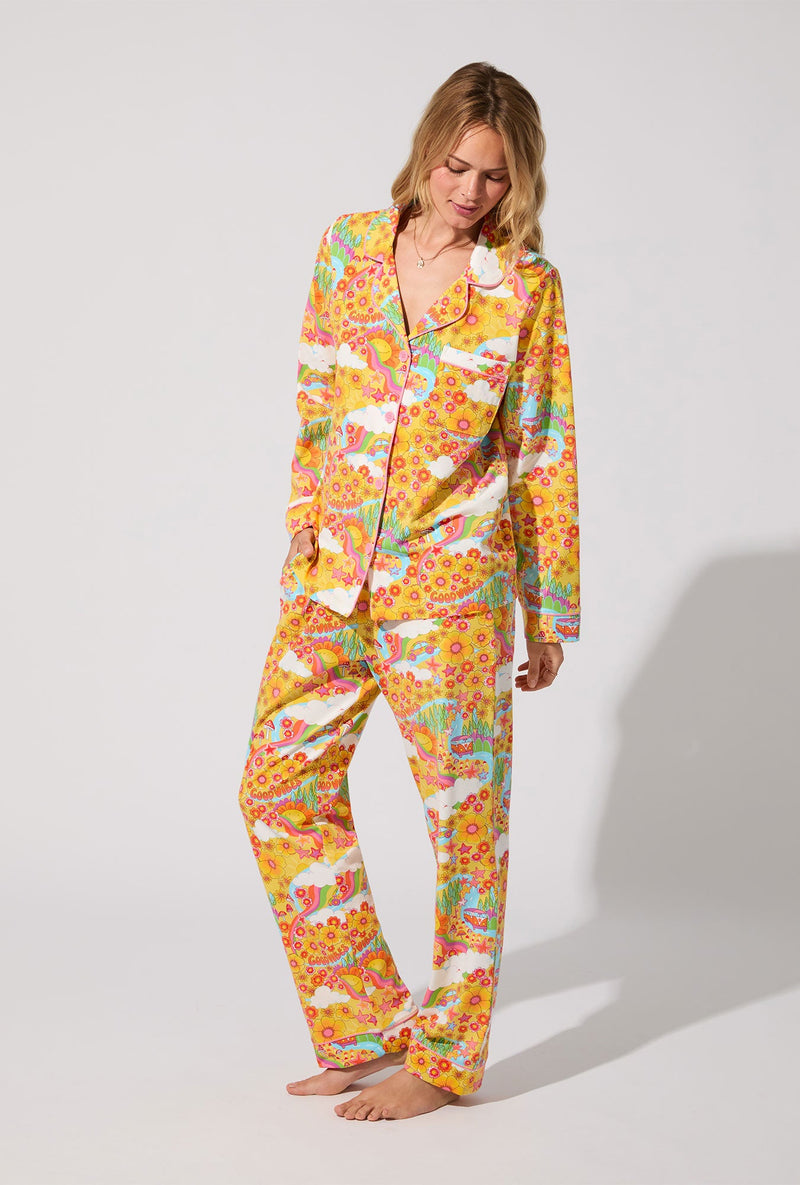 Good Vibes Long Sleeve Classic Stretch Jersey PJ Set