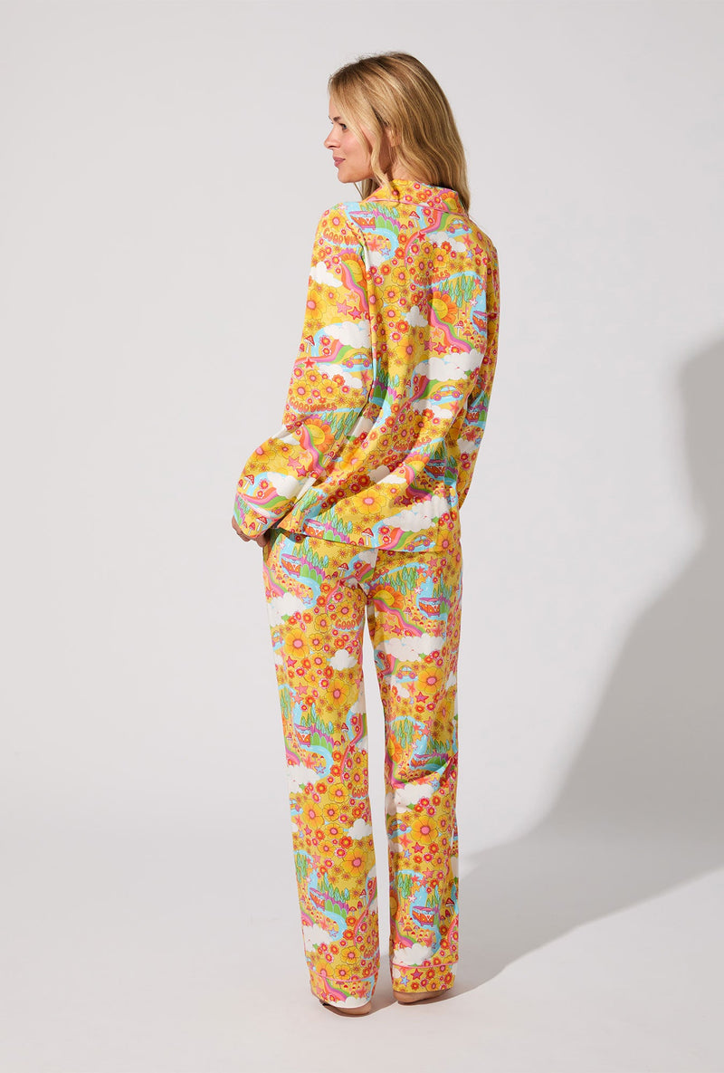 Good Vibes Long Sleeve Classic Stretch Jersey PJ Set