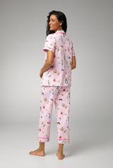 Let's Do Brunch Short Sleeve Classic Stretch Jersey Cropped PJ Set