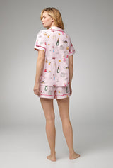 Let's Do Brunch Short Sleeve Classic Shorty Stretch Jersey PJ Set