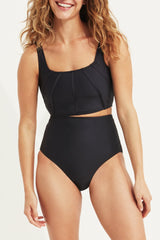 Grace High Waisted Sculpting Two-Piece Bottom in Black