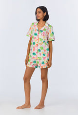 Vacation Libations Short Sleeve Classic Shorty Stretch Jersey PJ Set