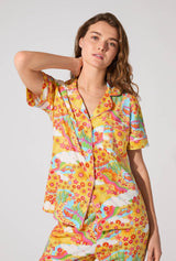 Good Vibes Short Sleeve Classic Stretch Jersey Cropped PJ Set