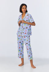 Island Life Short Sleeve Classic Stretch Jersey Cropped PJ Set