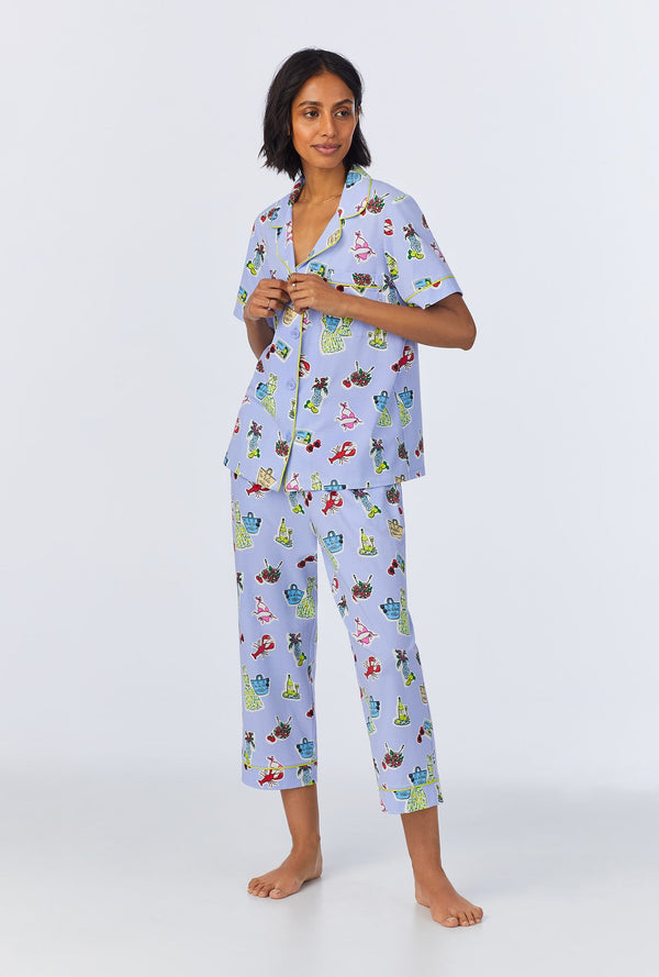 Island Life Short Sleeve Classic Stretch Jersey Cropped PJ Set