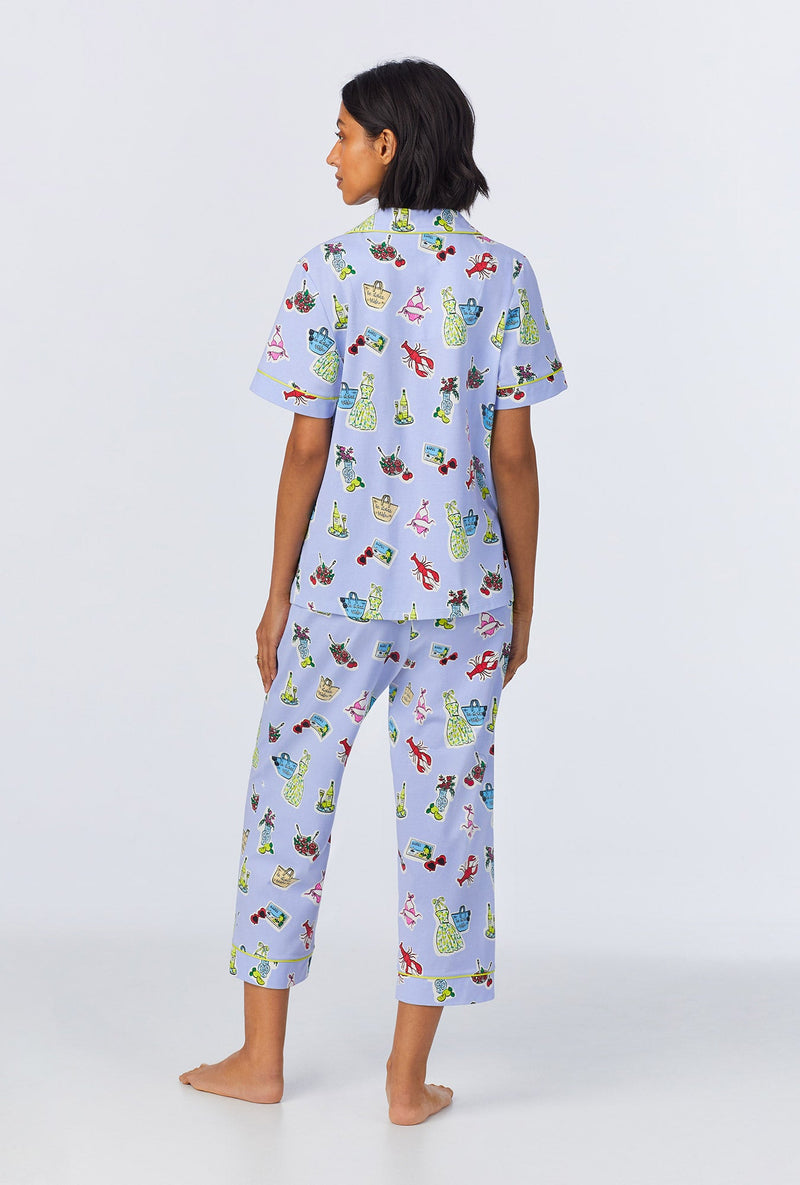 Island Life Short Sleeve Classic Stretch Jersey Cropped PJ Set