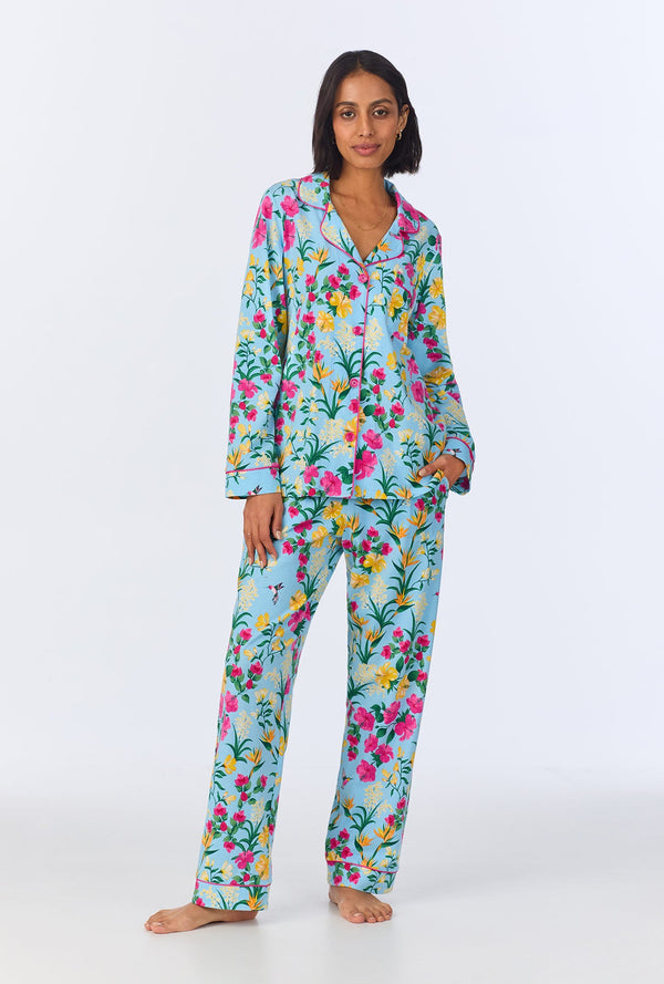 Tropical Paradise Long Sleeve Classic Stretch Jersey PJ Set