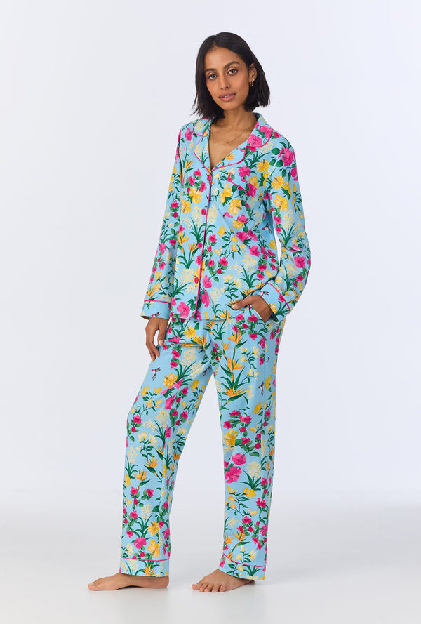 Tropical Paradise Long Sleeve Classic Stretch Jersey PJ Set