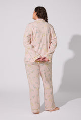 Oyster and Champagne Long Sleeve Classic Stretch Jersey PJ Set