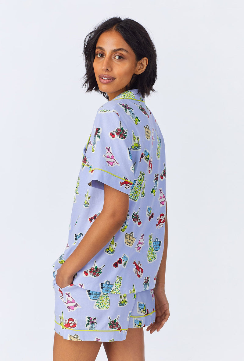Island Life Short Sleeve Classic Shorty Stretch Jersey PJ Set