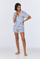 Island Life Short Sleeve Classic Shorty Stretch Jersey PJ Set