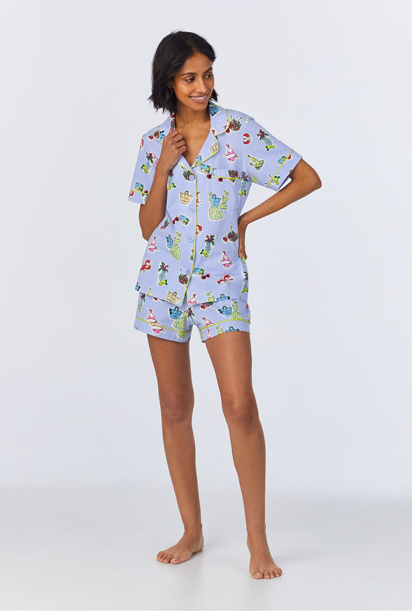 Island Life Short Sleeve Classic Shorty Stretch Jersey PJ Set