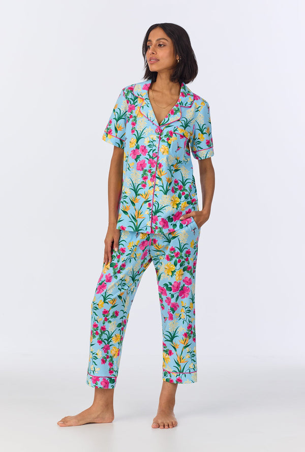 Tropical Paradise Short Sleeve Classic Stretch Jersey Cropped PJ Set