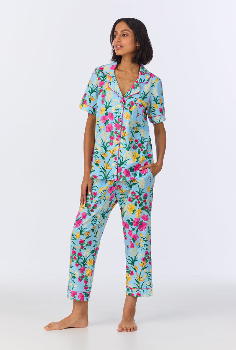 Tropical Paradise Short Sleeve Classic Stretch Jersey Cropped PJ Set